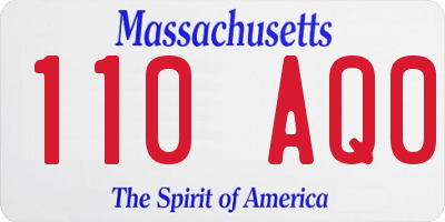 MA license plate 110AQ0