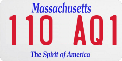 MA license plate 110AQ1