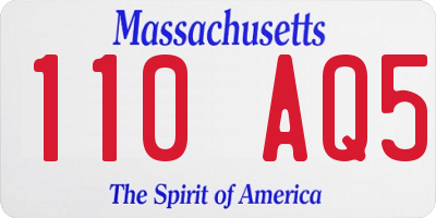 MA license plate 110AQ5