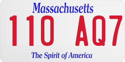 MA license plate 110AQ7