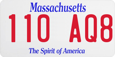 MA license plate 110AQ8