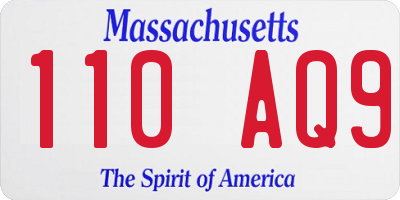 MA license plate 110AQ9