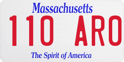 MA license plate 110AR0