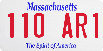 MA license plate 110AR1