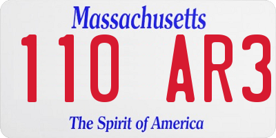 MA license plate 110AR3