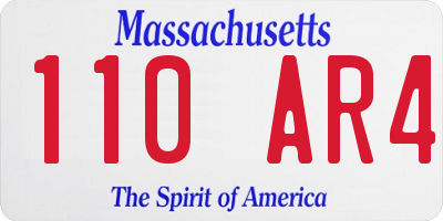 MA license plate 110AR4