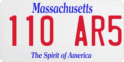 MA license plate 110AR5