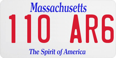 MA license plate 110AR6