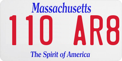 MA license plate 110AR8