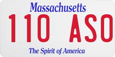 MA license plate 110AS0