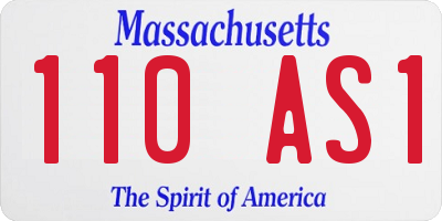 MA license plate 110AS1