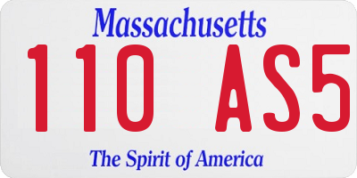 MA license plate 110AS5