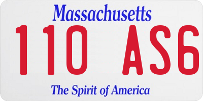 MA license plate 110AS6