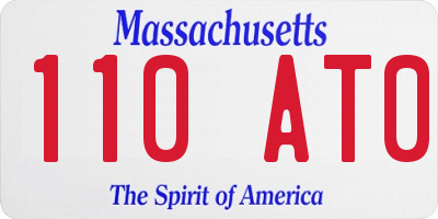 MA license plate 110AT0