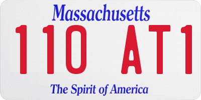 MA license plate 110AT1
