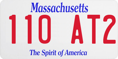 MA license plate 110AT2
