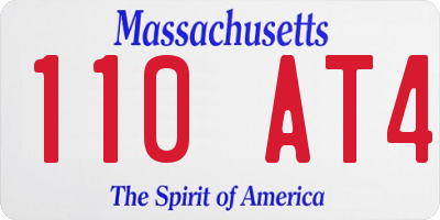 MA license plate 110AT4