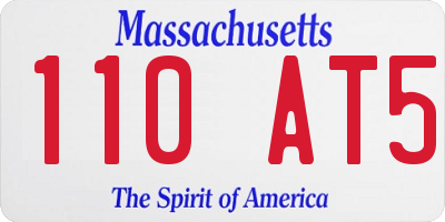 MA license plate 110AT5