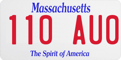 MA license plate 110AU0