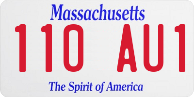 MA license plate 110AU1
