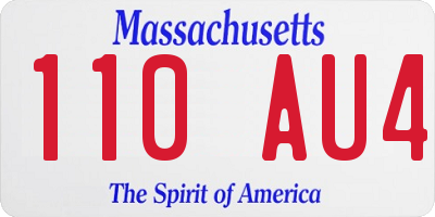 MA license plate 110AU4