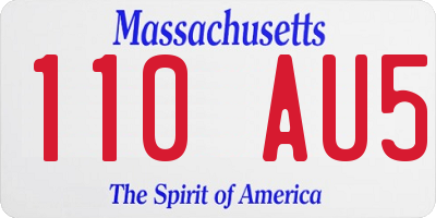 MA license plate 110AU5