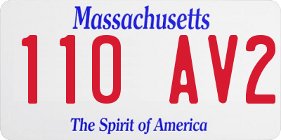 MA license plate 110AV2