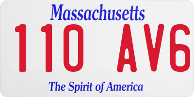 MA license plate 110AV6