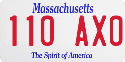 MA license plate 110AX0