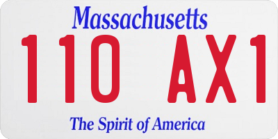 MA license plate 110AX1