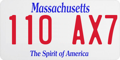 MA license plate 110AX7