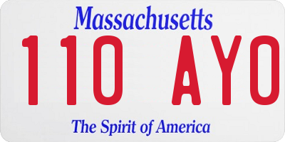 MA license plate 110AY0