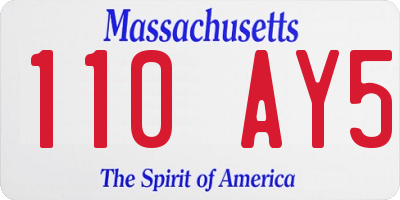 MA license plate 110AY5