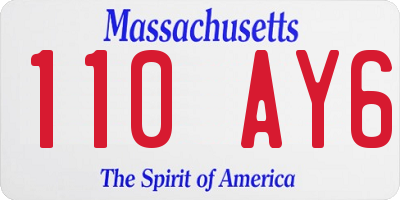 MA license plate 110AY6