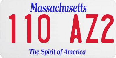 MA license plate 110AZ2