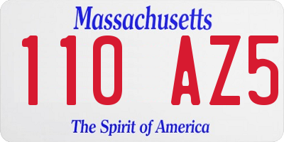 MA license plate 110AZ5