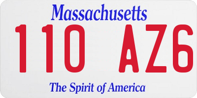 MA license plate 110AZ6