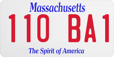MA license plate 110BA1