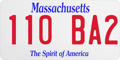 MA license plate 110BA2