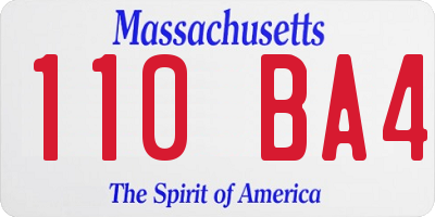 MA license plate 110BA4