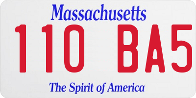 MA license plate 110BA5