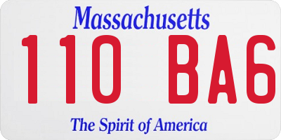 MA license plate 110BA6