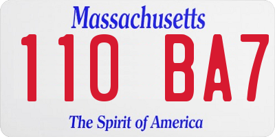 MA license plate 110BA7