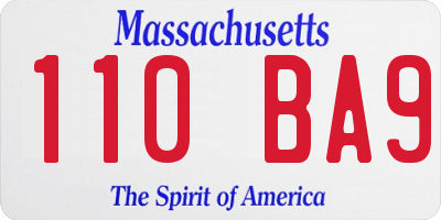 MA license plate 110BA9