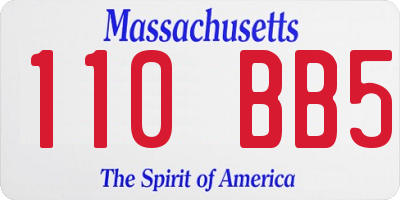 MA license plate 110BB5