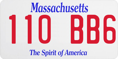 MA license plate 110BB6