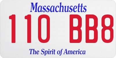 MA license plate 110BB8