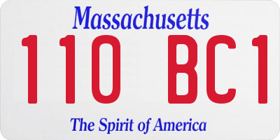 MA license plate 110BC1