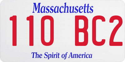 MA license plate 110BC2