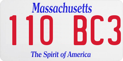 MA license plate 110BC3